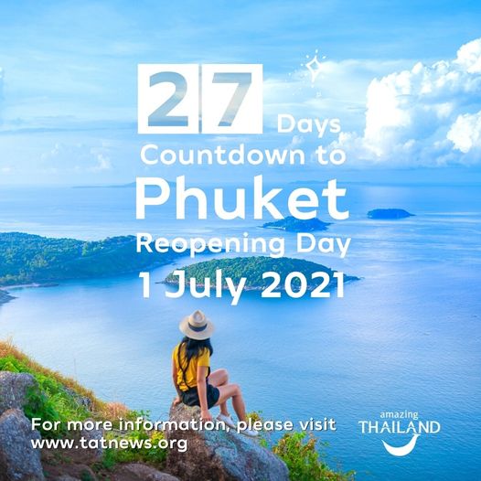 27 Days countdown to Phuket reopening day 01 Jul 2021