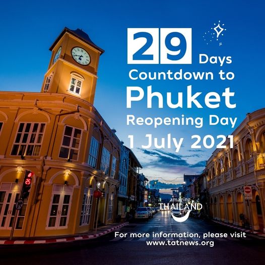 29 Days countdown to Phuket reopening day 01 Jul 2021