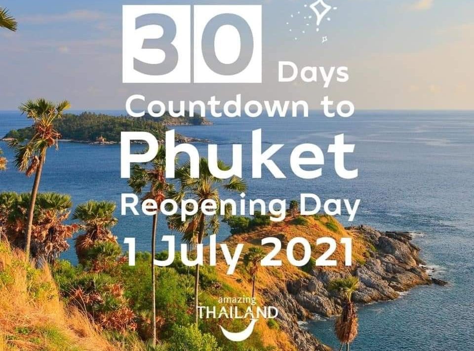 30 Days countdown to Phuket reopening day "01 Jul 2021"